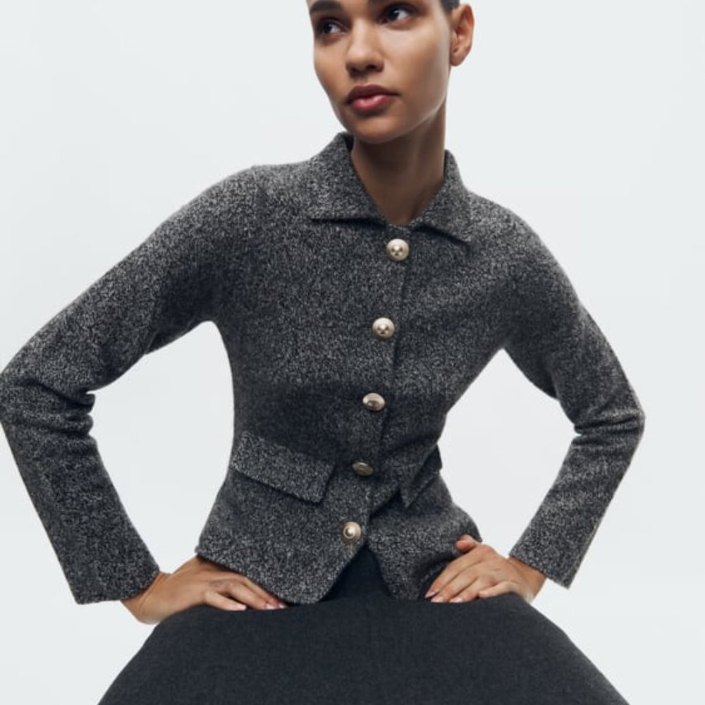 NWT ZARA TWISTED 100% WOOL BLAZER S, M, L 2893